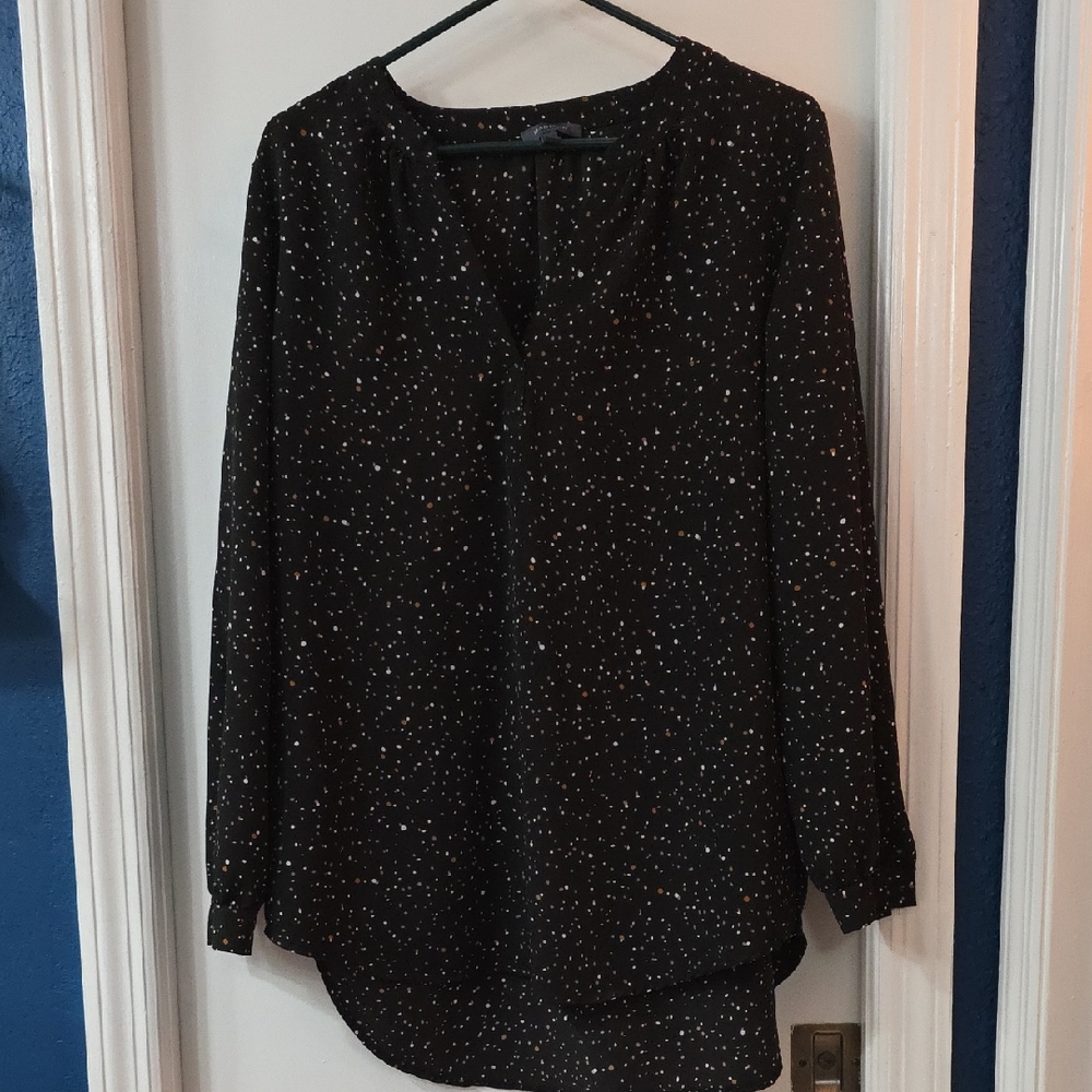Madison Black Blouse with White Dots